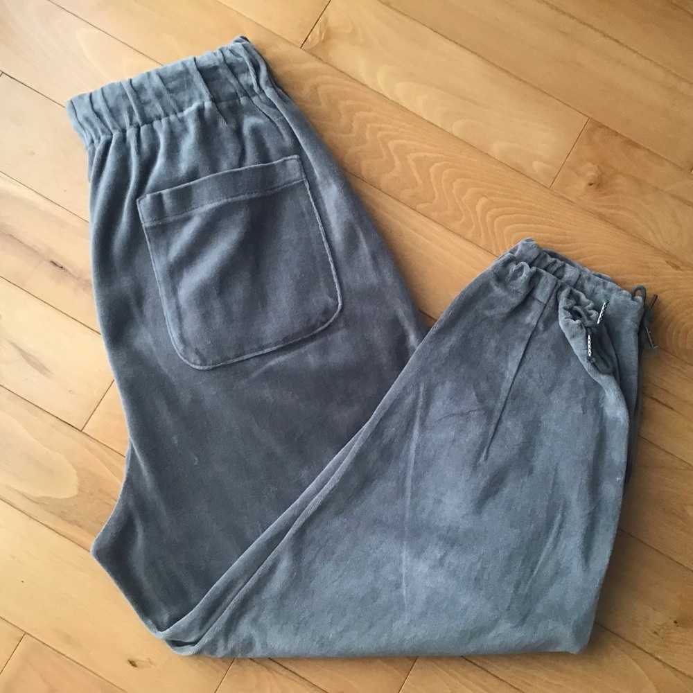 Urban Outfitters Gray Velvet Velour Drawstring Lounge Pants size Small